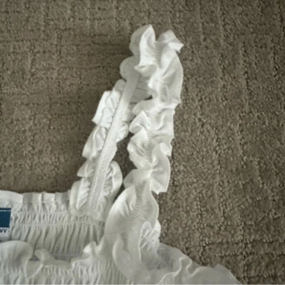 White Ruffled Women's Top - Picture 3 of 4